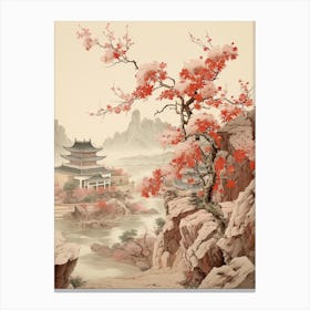 Chinese Plum  Flower Victorian Style 2 Canvas Print