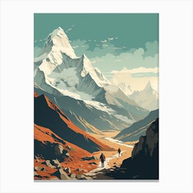 Great Himalaya Trail Nepal 3 Hiking Trail Landscape Canvas Print