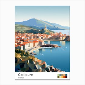 Collioure, France, Geometric Illustration 1 Poster Canvas Print