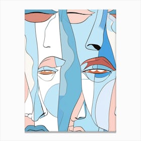 Abstract Face Line Drawing 2 Canvas Print