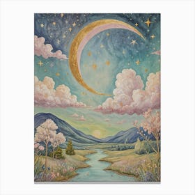 Whimsical Moon Canvas Print