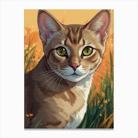 Cat In The Grass 1 Canvas Print