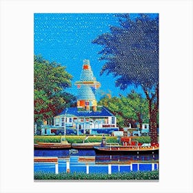 League City, City Us  Pointillism Canvas Print