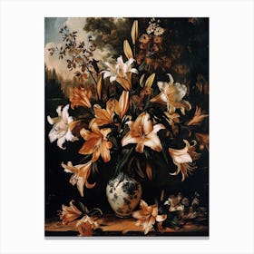 Baroque Floral Still Life Lily 4 Canvas Print