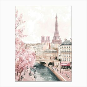 Pastel Paris Painting Canvas Print