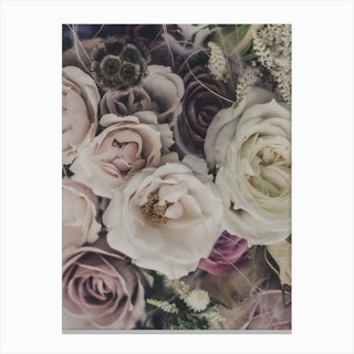 Roses And Dry Flowers Bouquet Canvas Print