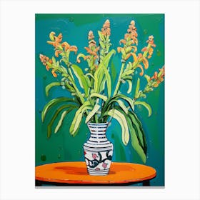 Flowers In A Vase Still Life Painting Kangaroo Paw 2 Canvas Print