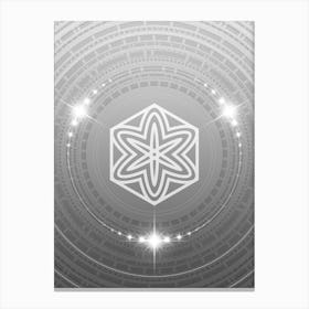 Geometric Glyph in White and Silver with Sparkle Array n.0337 Canvas Print