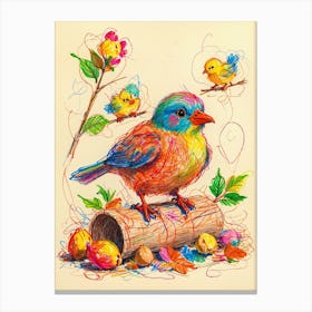 Colorful Birds Canvas Print