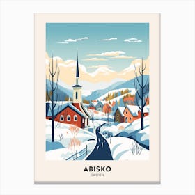 Vintage Winter Travel Poster Abisko Sweden 1 Canvas Print