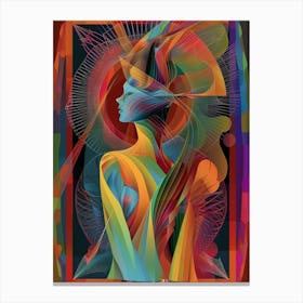 Portrait of a man, trippy, colorful, "The Edge Of Tomorrow" Canvas Print