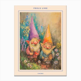Kitsch Gnomes In The Garden 2 Poster Canvas Print