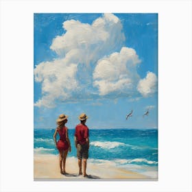 Couple On The Beach Canvas Print