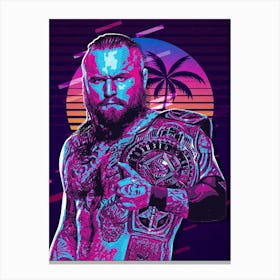 Aleister Black 80s Retro Canvas Print