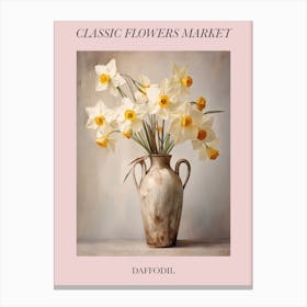 Classic Flowers Market  Daffodil Floral Poster 3 Canvas Print