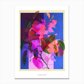 Bougainvillea 2 Neon Flower Collage Poster Canvas Print