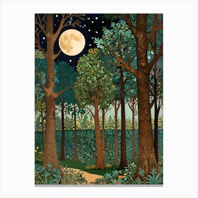 William Morris Moonlight In The Forest 51 Canvas Print