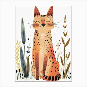 Savannah Cat Clipart Illustration 3 Canvas Print