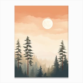 Watercolour Of Olympic National Forest   Washington Usa 3 Canvas Print