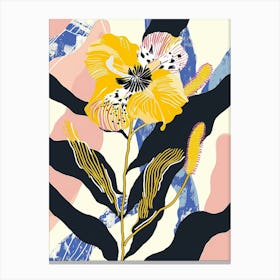 Colourful Flower Illustration Evening Primrose 3 Canvas Print