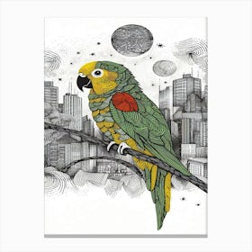 Prism Parrot In The City Canvas Print