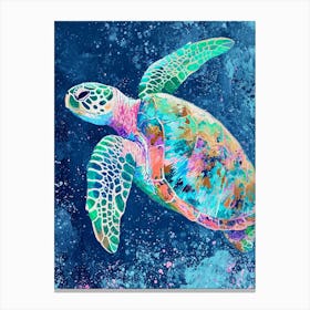 Paint Splash Sea Turtle 1 Canvas Print