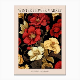 English Primrose 3 Winter Flower Market Poster Canvas Print