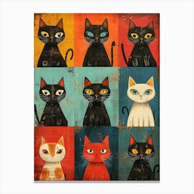 Cats On The Wall 1 Canvas Print