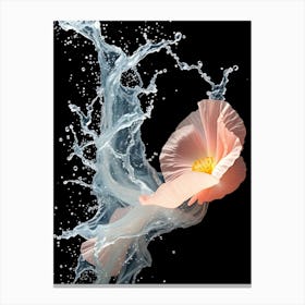 Water Splash And Flower Blossom Canvas Print