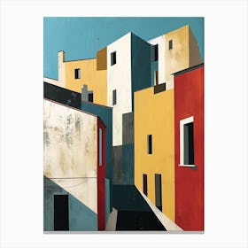 Bologna Beauty: Colorful Residences in the Red City, Italy Canvas Print