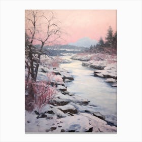 Dreamy Winter Painting Acadia National Park United States 1 Canvas Print