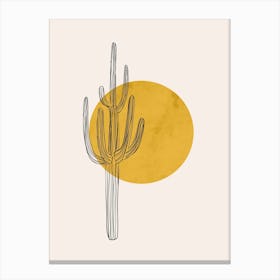 Desert Cactus and Sun Canvas Print