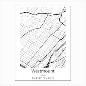 Westmount,Canada Minimalist Map Canvas Print