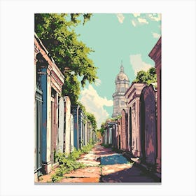 St Louis Cemetery No 1 Storybook Illustration 2 Canvas Print
