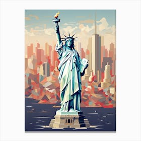 New York City, Usa, Geometric Illustration 2 Canvas Print
