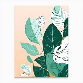 Abstract Background With Leaves Canvas Print