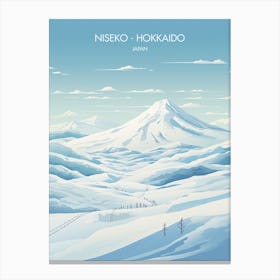 Poster Of Niseko   Hokkaido, Japan, Ski Resort Illustration 0 Canvas Print