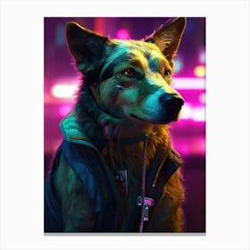 Cyberpunk Dog 10 Canvas Print