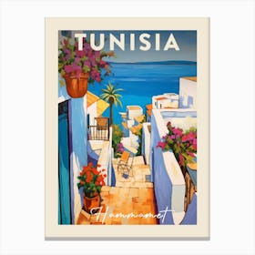 Hammamet Tunisia 2 Fauvist Painting  Travel Poster Canvas Print