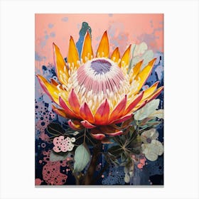 Surreal Florals Protea 1 Flower Painting Canvas Print