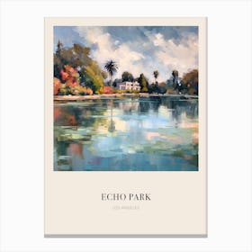 Echo Park Los Angeles United States Vintage Cezanne Inspired Poster Canvas Print