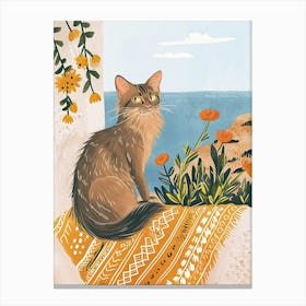 Somali Cat Storybook Illustration 4 Canvas Print