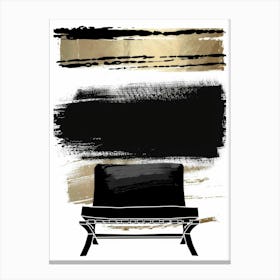 Black And Gold Couch Canvas Print