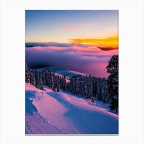 Perisher, Australia Sunrise Skiing Poster Canvas Print