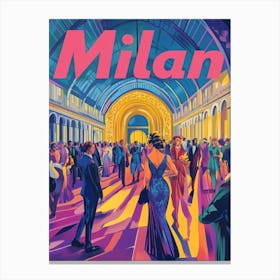 Aihrgdesign A 1970s Inspired Travel Poster For Milan 3 Canvas Print