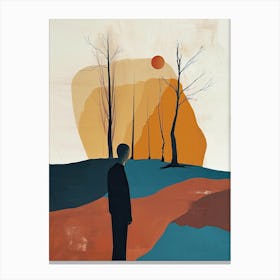 Man In The Forest, Minimalism Canvas Print