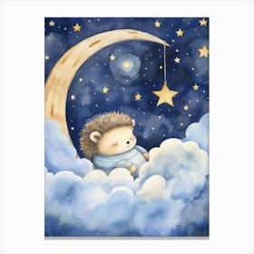 Baby Hedgehog 2 Sleeping In The Clouds Canvas Print