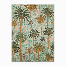 Palm Tree Mosaic Canvas Print