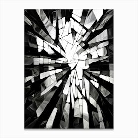 Shattered Illusions Abstract Black And White 7 Canvas Print