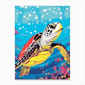 Comic Style Sea Turtle 1 Canvas Print